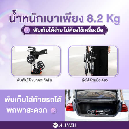 รถเข็นช่วยเดิน ALLWELL WALK A (สีเงิน)_3
